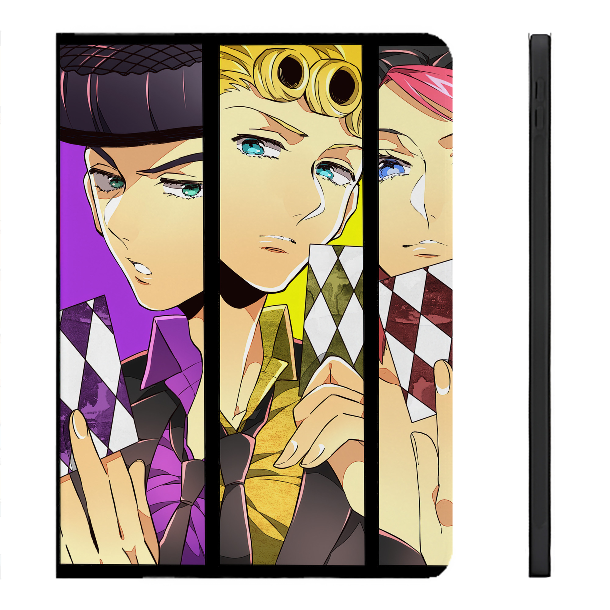 （画像用） ジョジョの奇妙な冒険 JoJo's Bizarre Adventure IPadケース ペンホルダー付き ブックスタイルデザイン